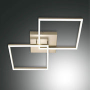 LED Plafonnier Bard 5400lm or mat noble, éclairage moderne au design plat et lumière blanc chaud.