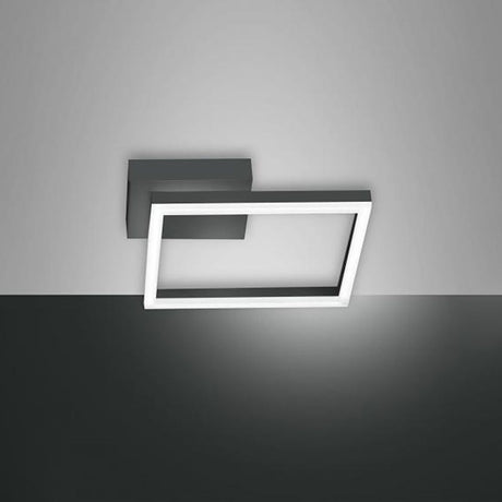 LED Deckenleuchte Bard 1980lm Anthrazit in modernem Design mit weißer Acrylglasabdeckung.
