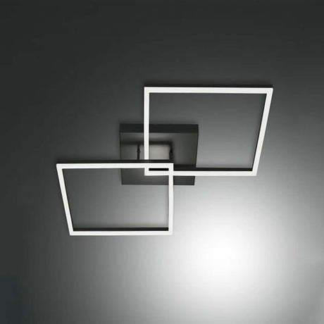 LED Deckenlampe Bard 65x65cm Schwarz - Moderne geometrische Lampe mit dimmbarer LED-Technik.