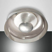 LED Deckenleuchte Vintage Bernsteinfarben in Grau, runde moderne Deckenlampe mit glänzendem Design
