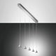 LED Pendelleuchte Delta Metall mit fünf hängenden Lampenschirmen in modernem Design.