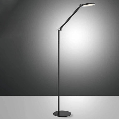 Moderne LED Stehleuchte Regina Metall in Schwarz mit flexiblem Design für stilvolle Beleuchtung.