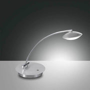 LED Hale table lamp Ø 18cm in a modern design with a curved arm and efficient light.