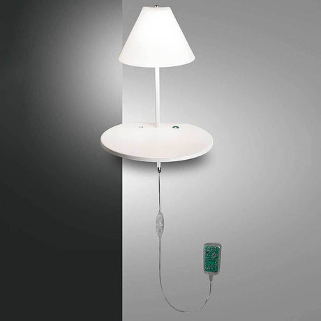 LED Wandlampe Goodnight Metall an der Wand mit Fernbedienung und modernem Design.