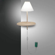 LED Wandlampe Goodnight Metall an einer Wand mit integriertem Tisch und Fernbedienung