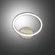 LED Wandleuchte Giotto Ø 30cm in modernem Design mit sanftem Lichtschein auf grauem Hintergrund.