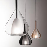 Lila moderne Glas-Pendelleuchte Transparent