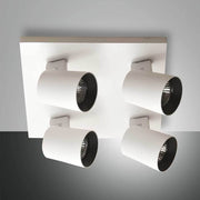 Modo Wandspot GU10 Metall weiß 4-flammig Wand- und Deckenleuchte mit vier verstellbaren Spots