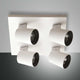 Modo Wandspot GU10 in Weiß: moderne Deckenleuchte mit vier beweglichen Strahlern für gezielte Beleuchtung.