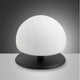 Morgana Tischleuchte Ø 15cm elegante halbtransparente Lampe auf schwarzem Sockel.