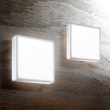 Oban Deckenleuchte LED 15W Neutralweiß 4000K 24cm an Wand montiert, modernes Design, ideal für Außenbereiche.
