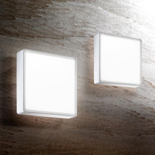 Oban Deckenleuchte Weiß E27 30cm, quadratische Außenleuchte für Wand- und Deckenmontage mit weißem Diffusor