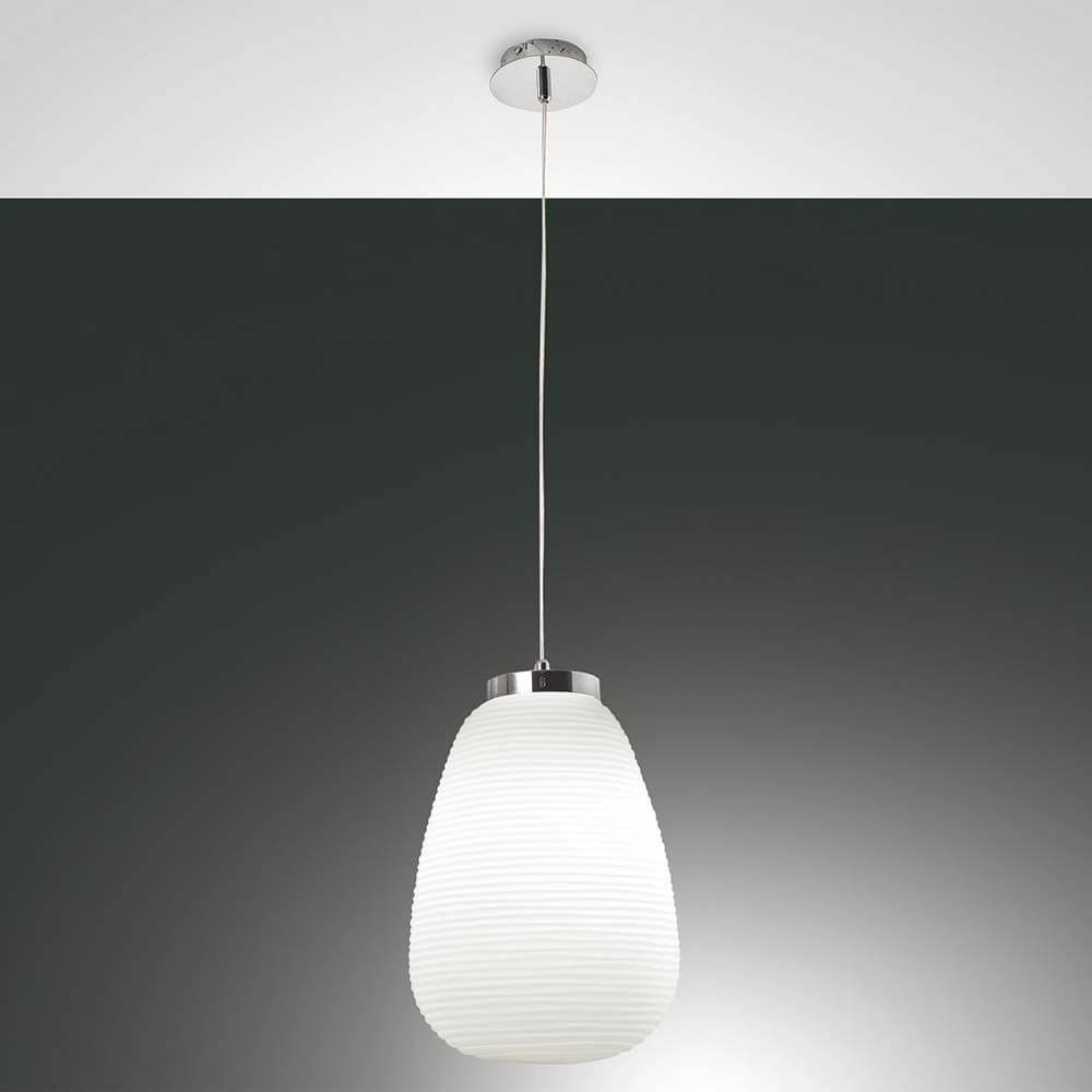 Pendellampe Cora Weiß, elegante Pendelleuchte aus Glas mit markanter Ausstrahlung und modernem Design.