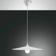 Pendellampe Kasa aus Metall, moderne weiße Lampe mit schickem Design, hängend von der Decke.