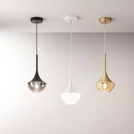Apollo pendel Ø 20cm i sort, hvid og guld, moderne lysdesign til stilfulde rum.