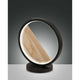 Pierre LED Metall-Tischlampe Holz mit integriertem Echtholz Inlay und dimmbaren LED-Bändern.