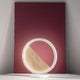 Pierre LED Metall-Tischlampe Holz auf einem minimalistischen Hintergrund mit Holz-Inlay.