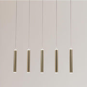 Prado LED Metall Pendelleuchte im Röhrenstil mit Ober- und Unterlicht, modernes Design, fünf hängende Leuchten.