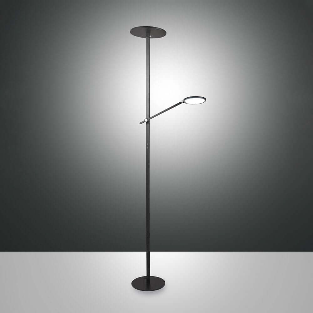 Regina LED Stehlampe 2-flammig Fabas Luce Schwarz