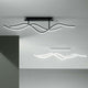 Sinuo LED Deckenlampe 2-flammig Gewellt in Doppelwellenform für modernes Wohndesign