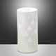 Tischleuchte Micol in Weiß, elegante weiße Lampe mit geometrischem Design.