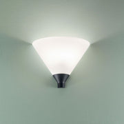 Vincent conical wall light in elegant black/white design with opal glass element.