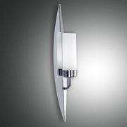 klassische Wandleuchte Vanity aus Metall in Chrom, 8.5cm, elegante Wandlampe mit Milchglas