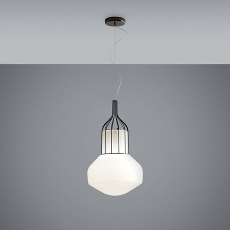 Fabbian Aérostat pendant light Ø 33cm in elegant black with a cage design for stylish room decoration.