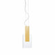 Fabbian Amulette LED-Hängeleuchte mit geripptem Glas und glänzendem Goldrahmen, ideal für moderne Innenräume.