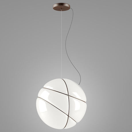 Fabbian Armilla pendellampe baldakin brunisert - elegant pendellampe med glansfullt hvitt diffusor og brunisert baldakin.