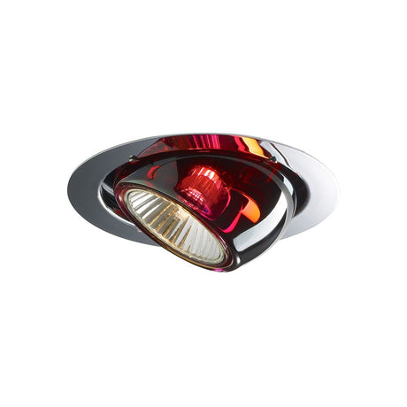 Fabbian Beluga Einbauleuchte rot, Ø 13,2cm, trendiges Design mit drehbarem Diffusor, ideal für Badezimmer und Flur.