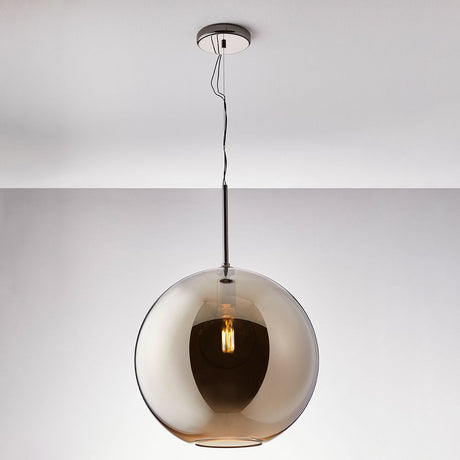 Fabbian Beluga Royal pendant light Ø40cm, elegant pendant light with a metallized design for the living room.