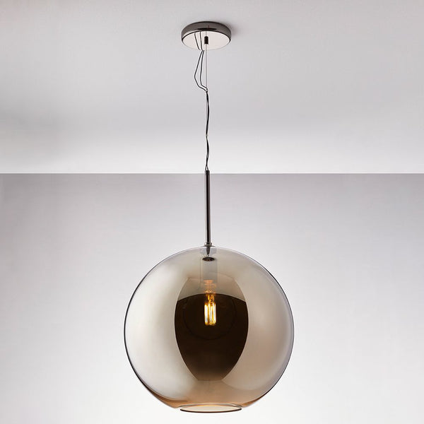 Fabbian Beluga Royal Hängeleuchte Ø40cm, elegante Pendelleuchte mit metallisiertem Design für Wohnzimmer.