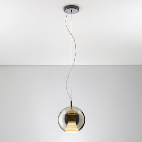Fabbian Beluga Royal LED pendant light Ø20cm with an elegant glass sphere and warm light.