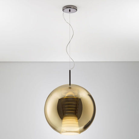 Fabbian Beluga Royal LED pendant light Ø40cm in an elegant design with a metallized surface.