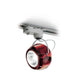 Fabbian Beluga Schienen-Deckenlampe Ø 9cm in rot mit modernem Design und warmem Licht.