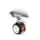 Fabbian Beluga Schienen-Deckenlampe Ø 9cm mit farbigem Kristalldiffusor, ideal für Essbereiche und Restaurants.