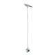 Fabbian Beluga Schienen-Pendellampe Ø 9cm in Silber, moderne Einzelpendelleuchte mit Halogen- und LED-Beleuchtung.