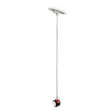 Fabbian Beluga Pendellampe Ø 9cm, moderne Deckenleuchte mit rotem Kristalldiffusor, ideal für Essbereiche.