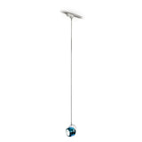 Fabbian Beluga Pendelleuchte in Blau, Ø 9cm, ideal für Essbereich oder moderne Gastronomie.