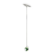 Fabbian Beluga Schienen-Pendellampe Ø 9cm in grün, modern und vielseitig für gemütliche Beleuchtung.