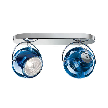 Fabbian Beluga wall and ceiling light, 2-light, in radiant blue with modern design and charming light.