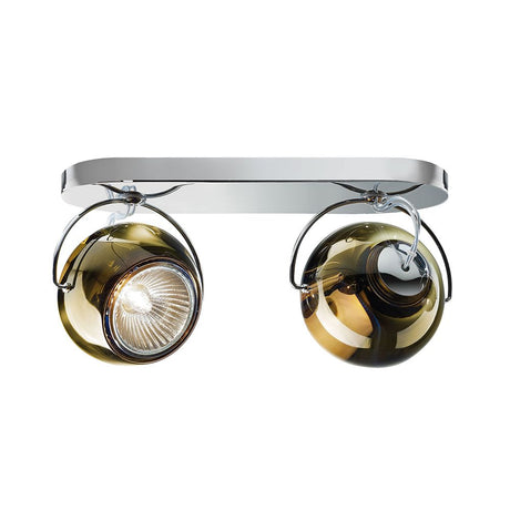 Fabbian Beluga wall and ceiling light, 2-light, with modern design and colored diffusers