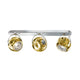 Fabbian Beluga Wand- & Deckenlampe 3-flammig mit goldenen Diffusoren und modernem Design.