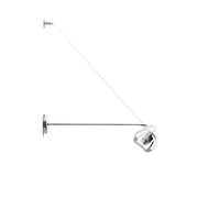 Fabbian Beluga Wandleuchte 45cm in transparentem Design mit Tragarm und Kristalldiffusor.