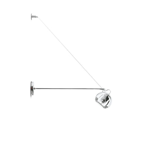 Fabbian Beluga wall light 45 cm in transparent design with support arm and crystal diffuser.