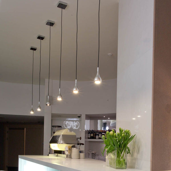 Fabbian Bijou Hängeleuchte Mini GU10 moderne Pendelleuchte über Bar im zeitgemäßen Interior