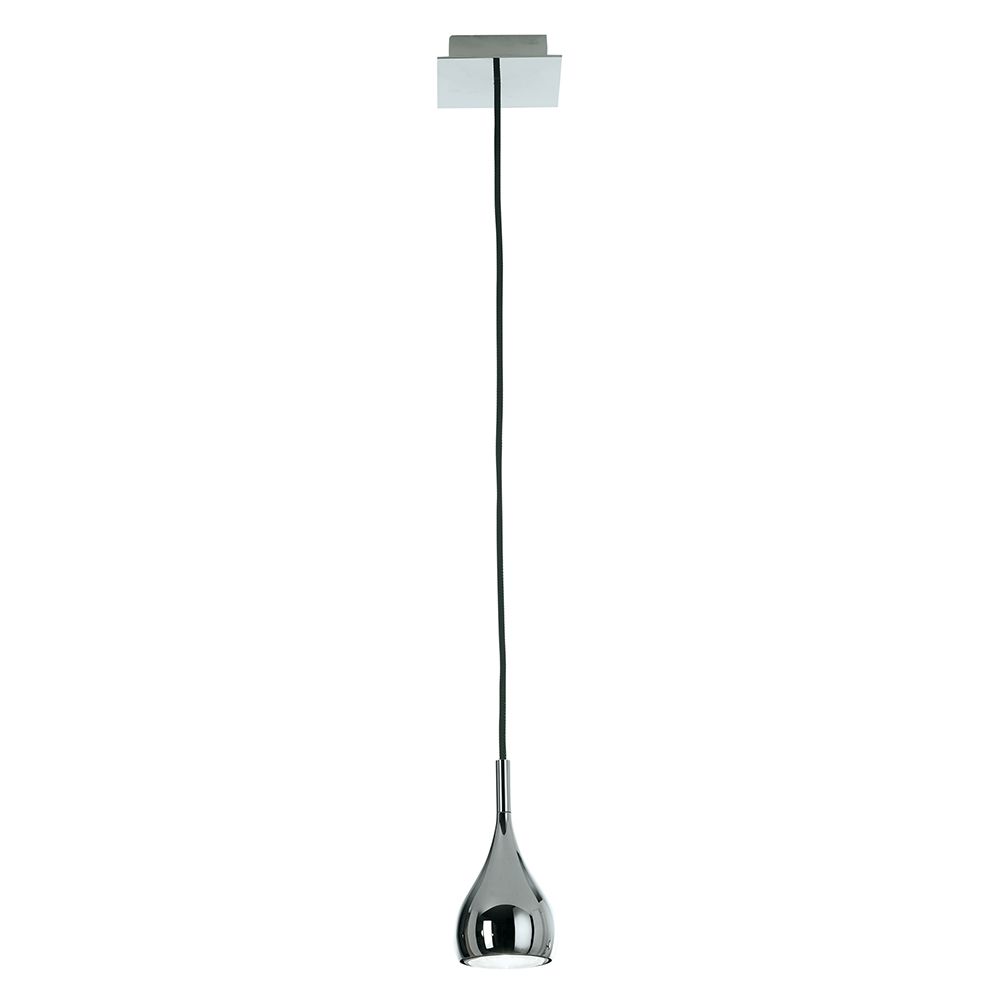 Fabbian Bijou Hängeleuchte Mini GU10 in glänzendem Chrom für modernes Wohndesign, ideal für Küchen und Wohnzimmer.