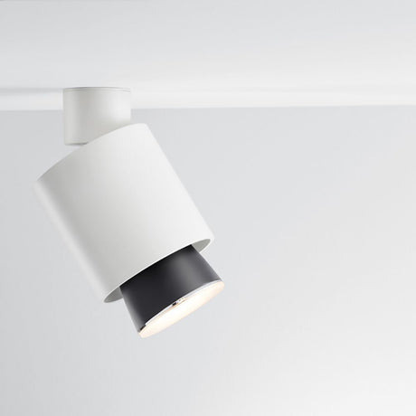 Fabbian Claque LED ceiling spotlight in a modern design, ideal for offices and restaurants.