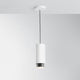Fabbian Claque LED-Pendelleuchte Medium 20cm in modernem Design, aus weißen Aluminium und schwarzer Streulinse.